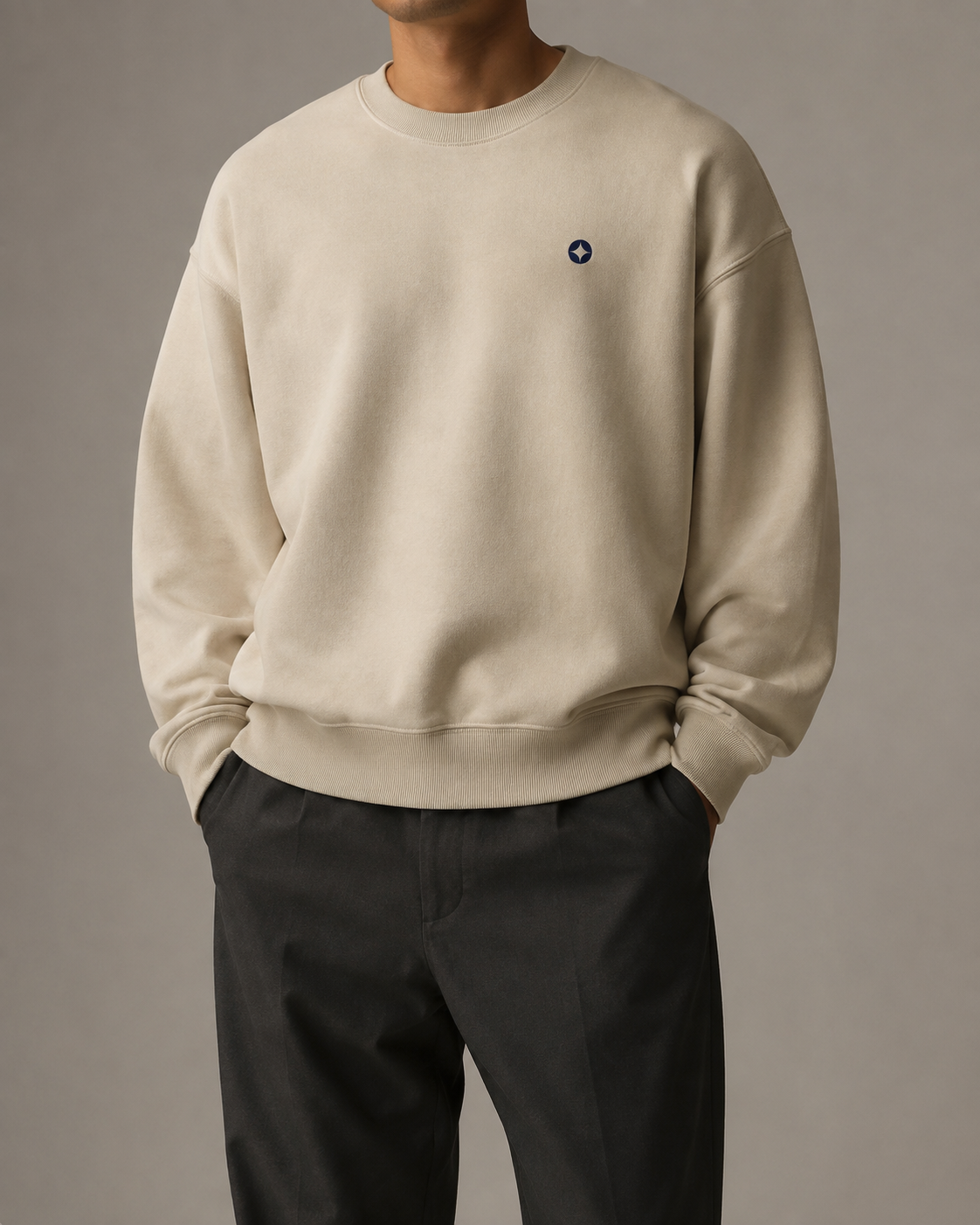 Signature Crewneck Sweatshirt in Camel
