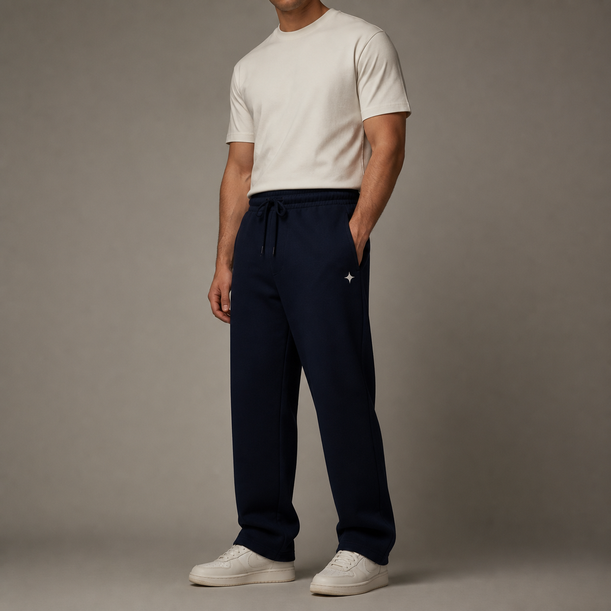 Signature Straight Sweatpants in Navy Blue