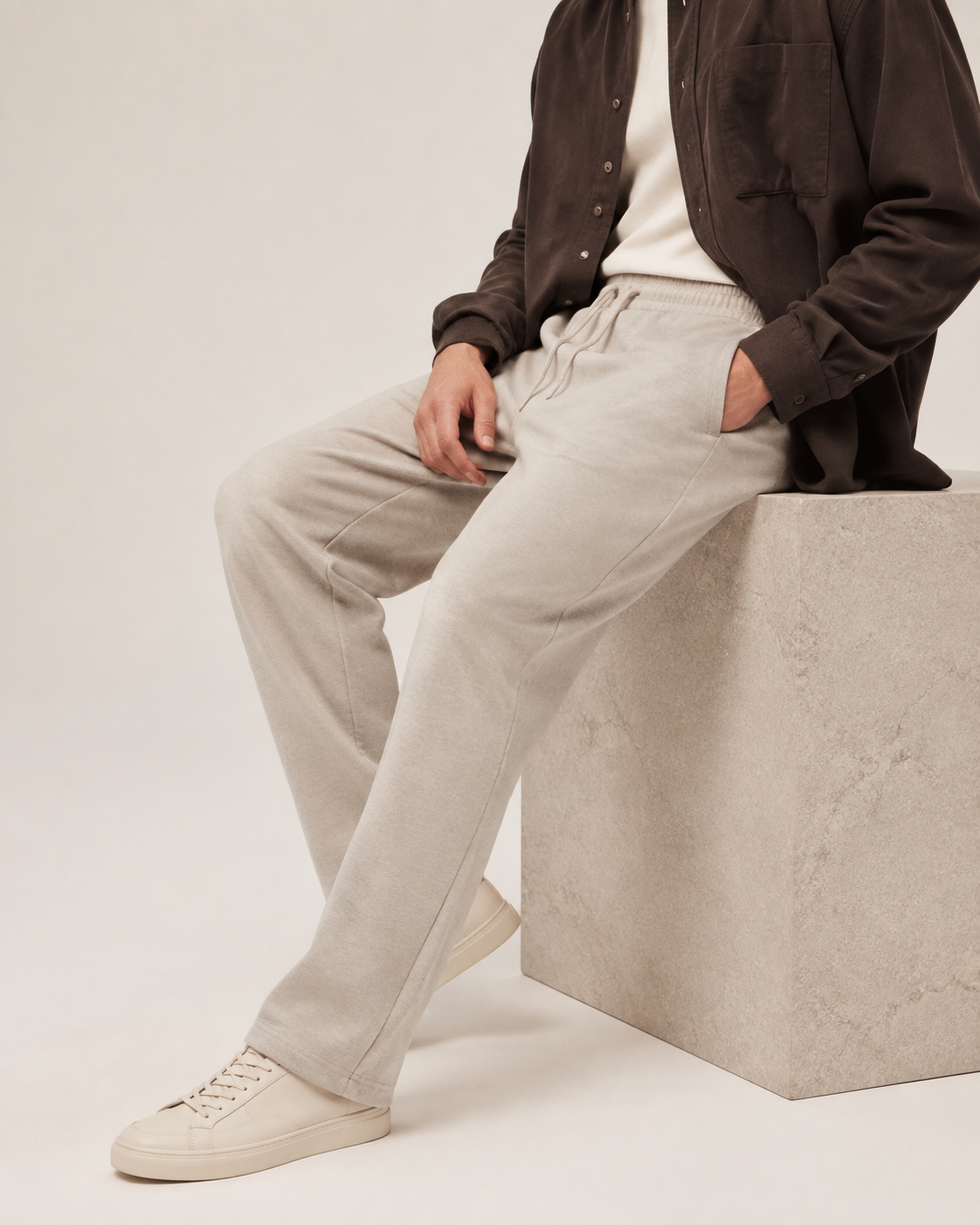 Still Straight Sweatpants in Oat Gray