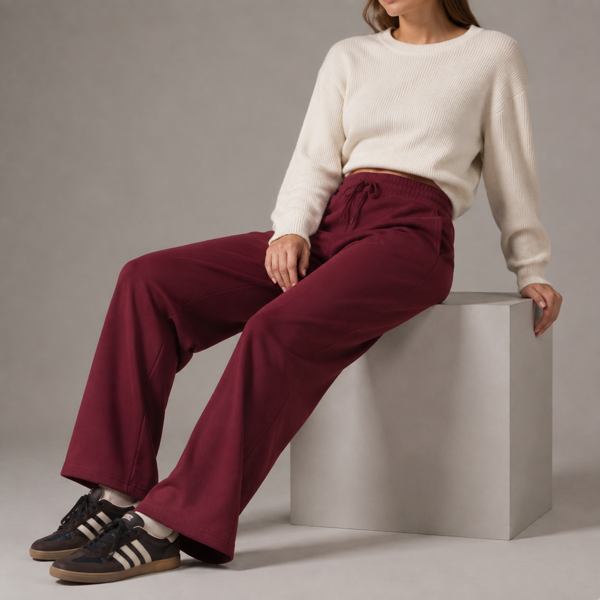 Still Straight Sweatpants in Wine Red