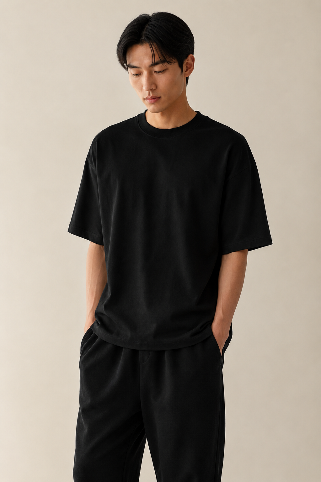 Men’s TELLS Heavyweight Black Oversized T-Shirt