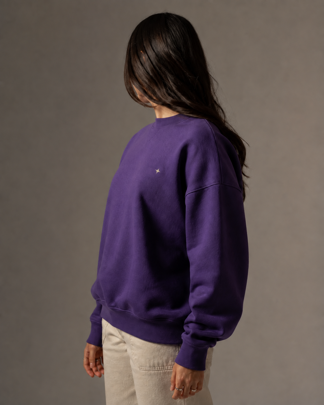 Signature Crewneck Sweatshirt in Purple