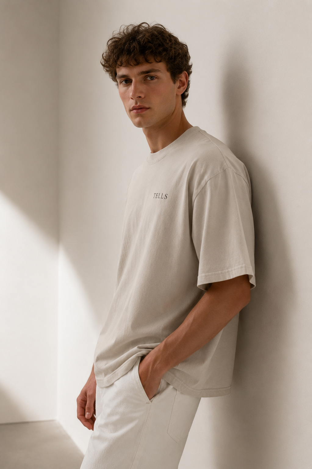 TELLS Faded Oversized Bone T-Shirt