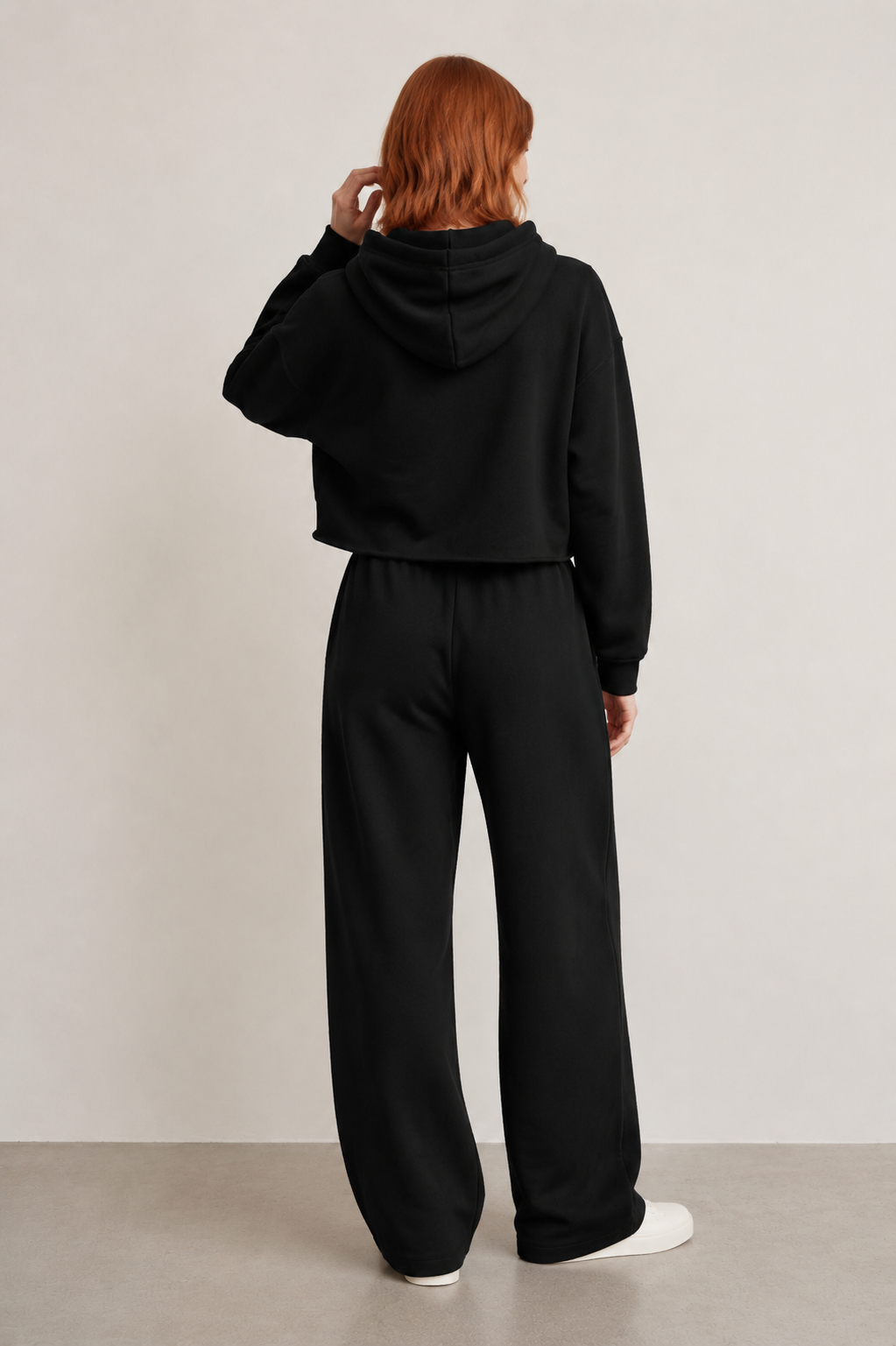 Women’s TELLS Signature Cropped Black Hoodie