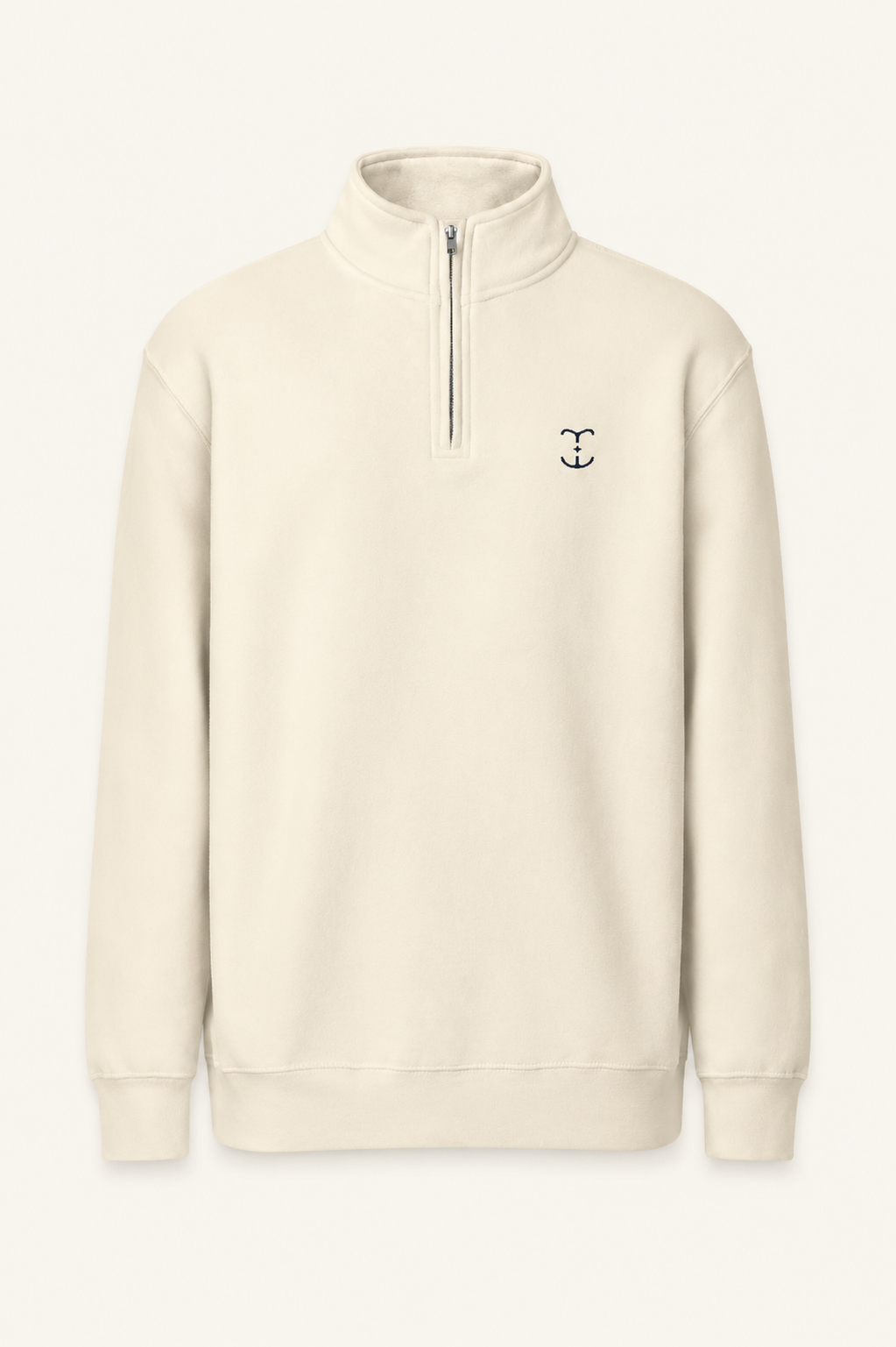 Women’s TELLS Quarter-Zip Beige Sweatshirt