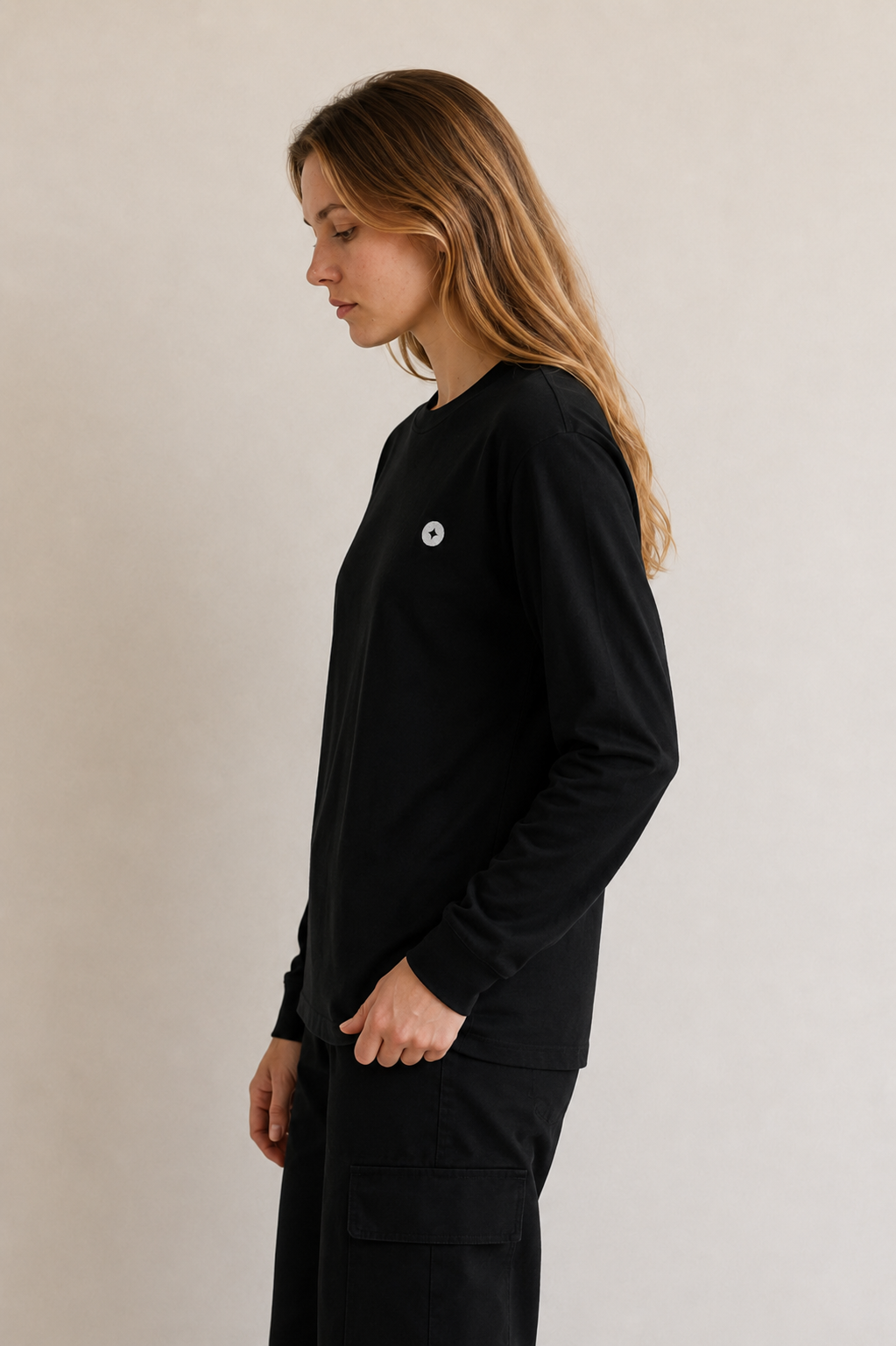 Women’s TELLS Logo Black Long-Sleeve Tee