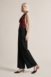 Women’s TELLS Tencel Wide-Leg Black Trousers
