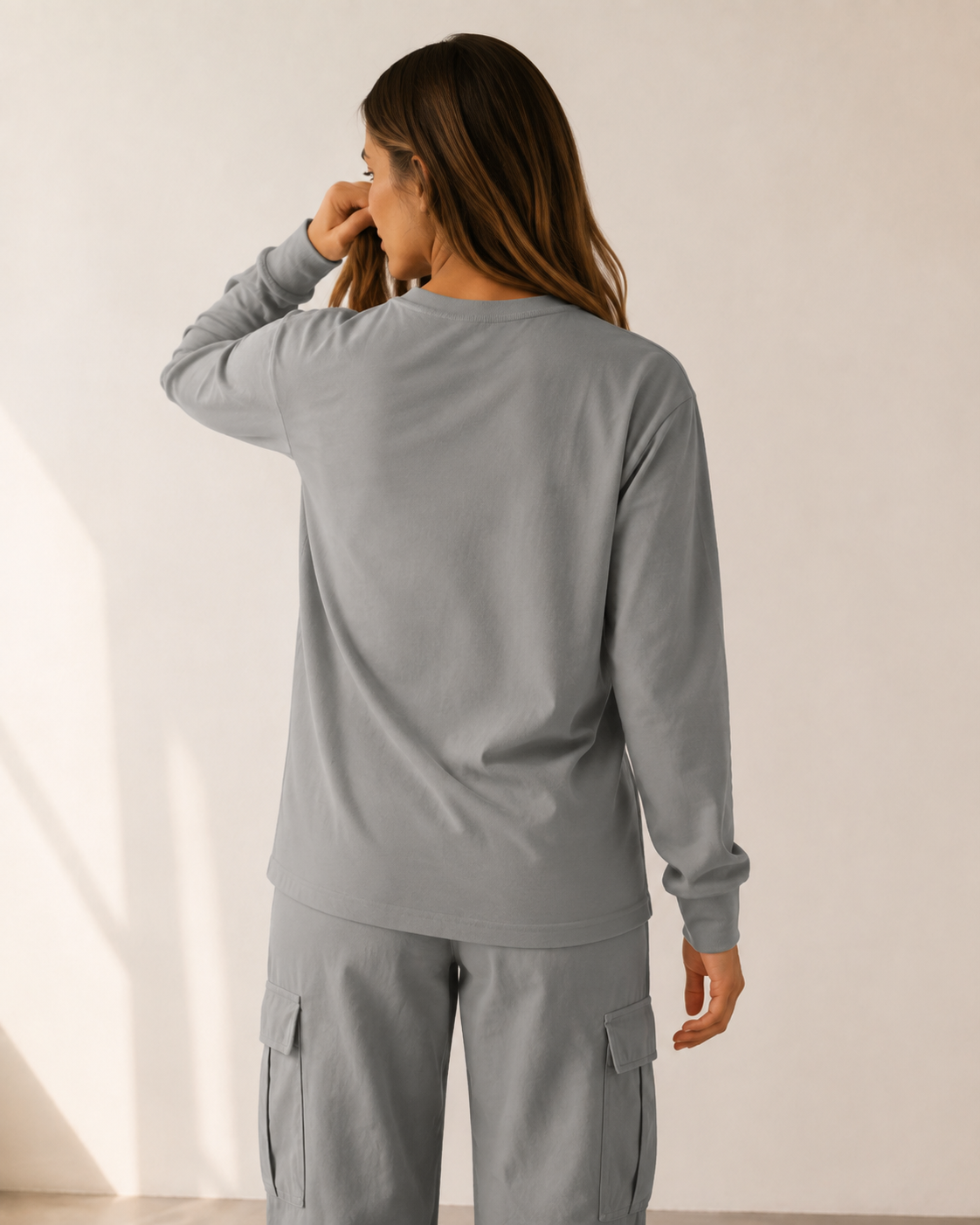 Women’s TELLS Gray Long-Sleeve Tee