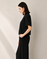 Women’s TELLS Signature Black Boxy Tee