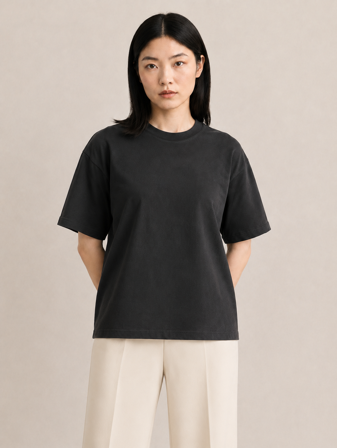 Women’s TELLS Classic Black Boxy Tee