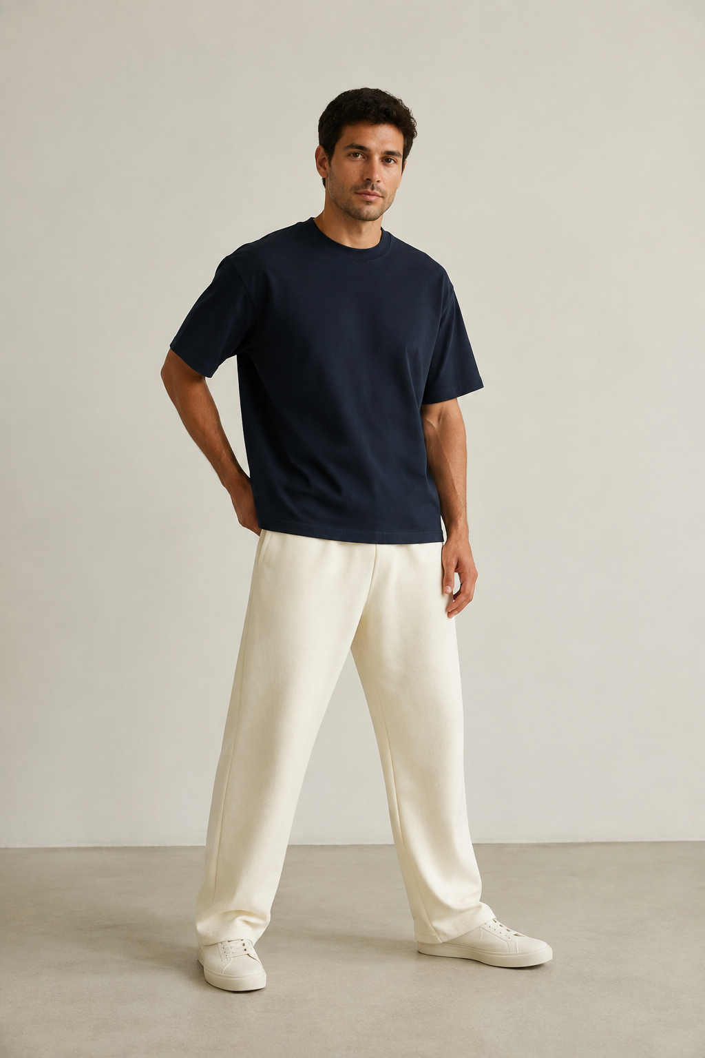Men’s TELLS Heavyweight Navy Oversized T-Shirt