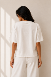 Women’s TELLS Signature White Boxy Tee