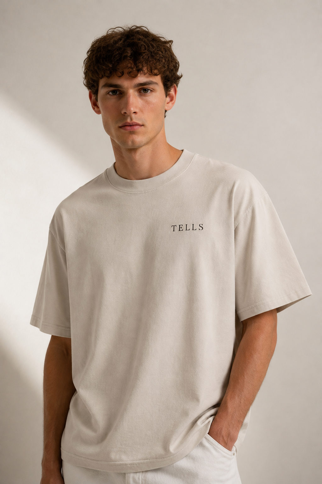TELLS Faded Oversized Bone T-Shirt