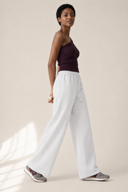 Women’s TELLS Essential Wide-Leg Light Gray Sweatpants