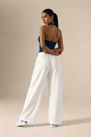 Women’s TELLS Essential Wide-Leg White Sweatpants