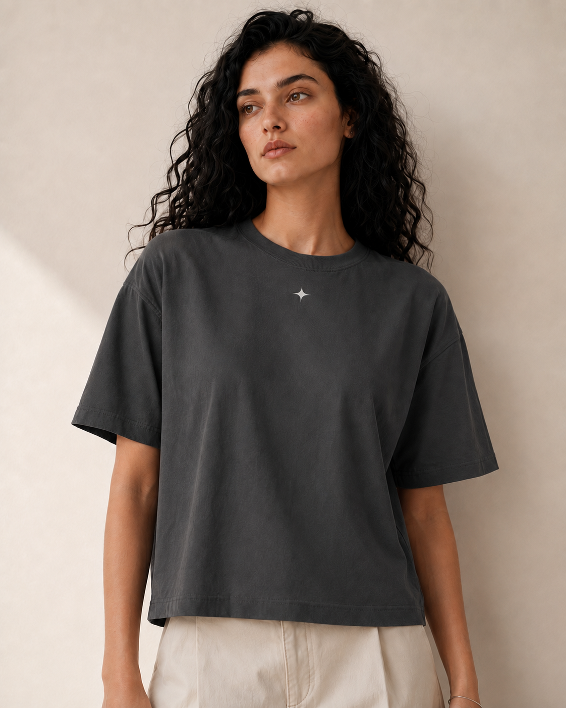 Women’s Signature Star Dark Gray Boxy Tee