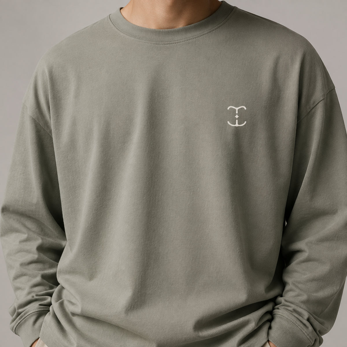 Dune Long Sleeve T-Shirt in Gray Green