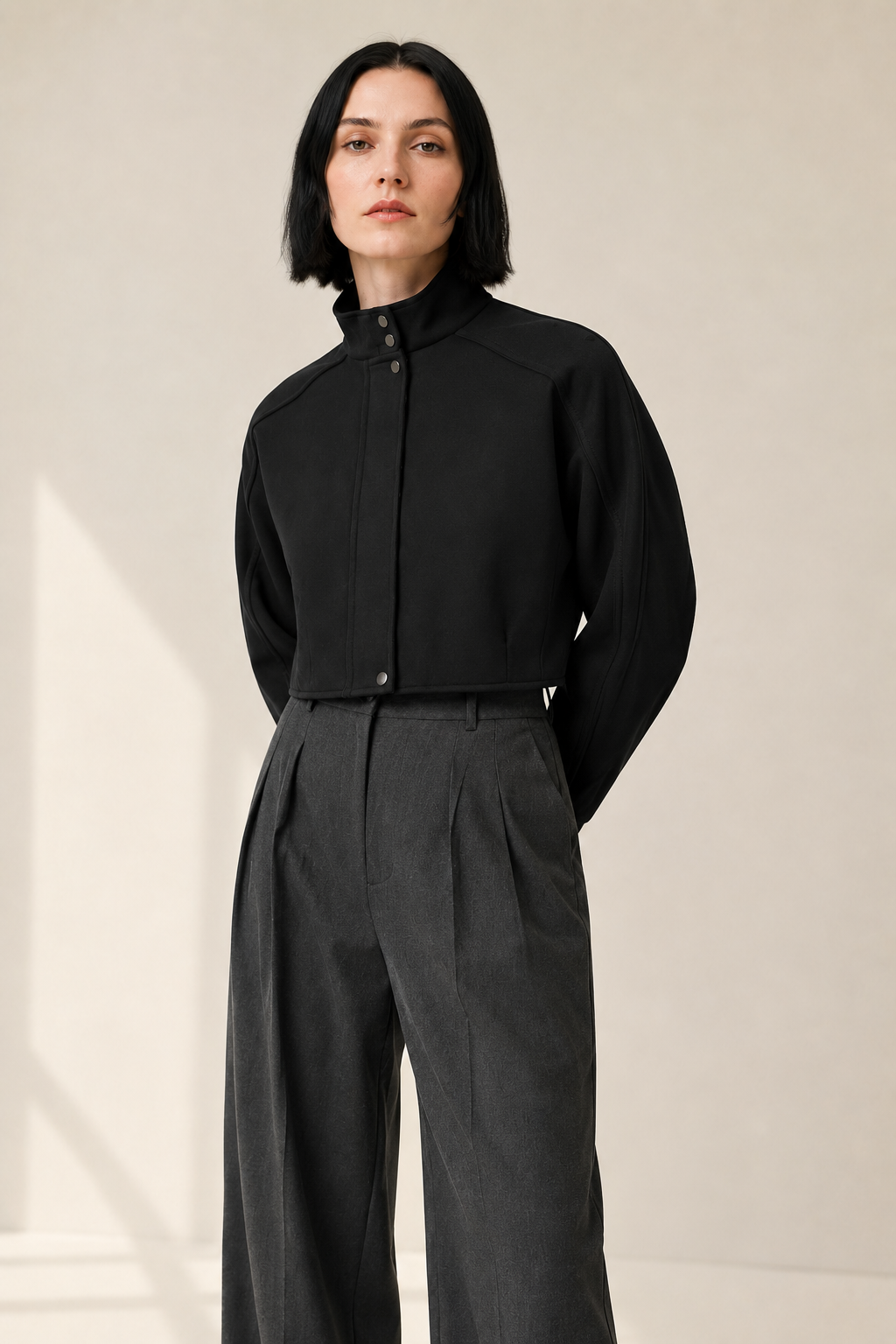 Women’s TELLS Cropped Black Jacket