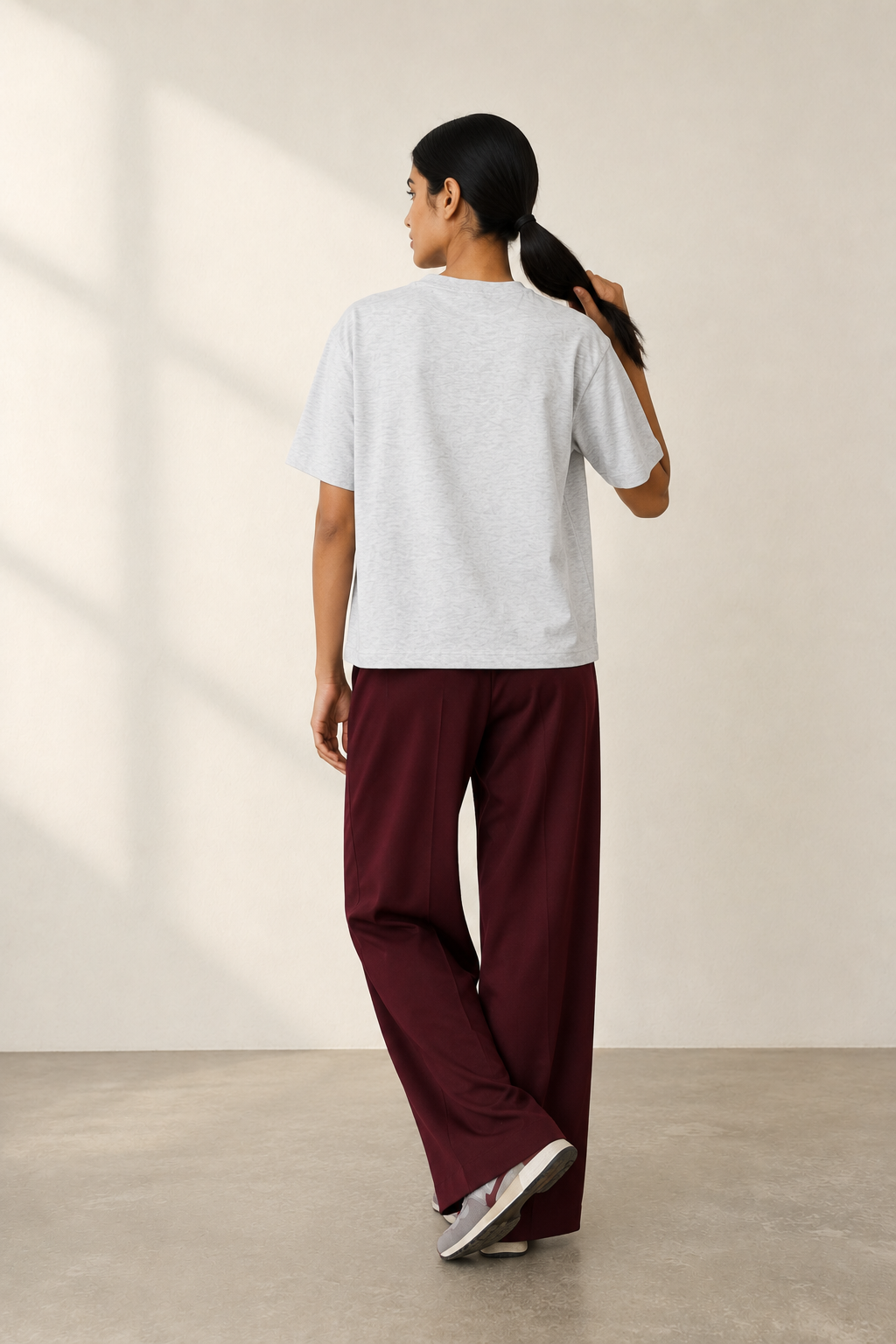 Women’s TELLS Classic Light Gray Boxy Tee