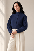 Women’s TELLS Cropped Navy Jacket