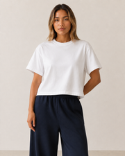 Women’s TELLS Real Flex White Boxy Tee