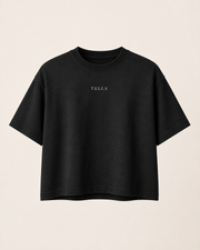 Women’s TELLS Signature Black Boxy Tee