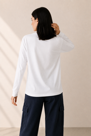 Women’s TELLS Logo White Long-Sleeve Tee