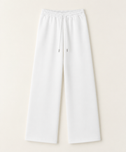 Women’s TELLS Essential Wide-Leg White Sweatpants