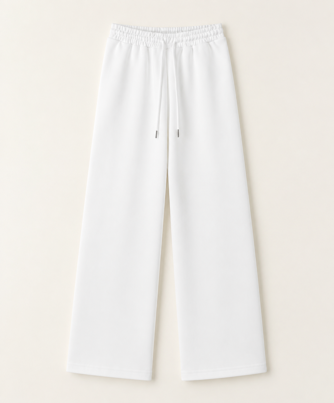 Women’s TELLS Essential Wide-Leg White Sweatpants