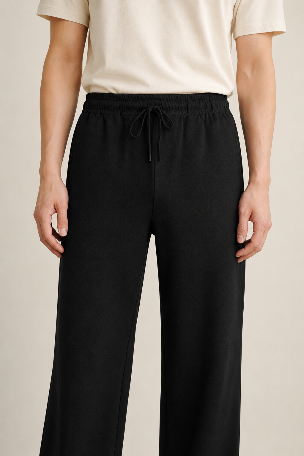 TELLS Straight-Leg Black Sweatpants