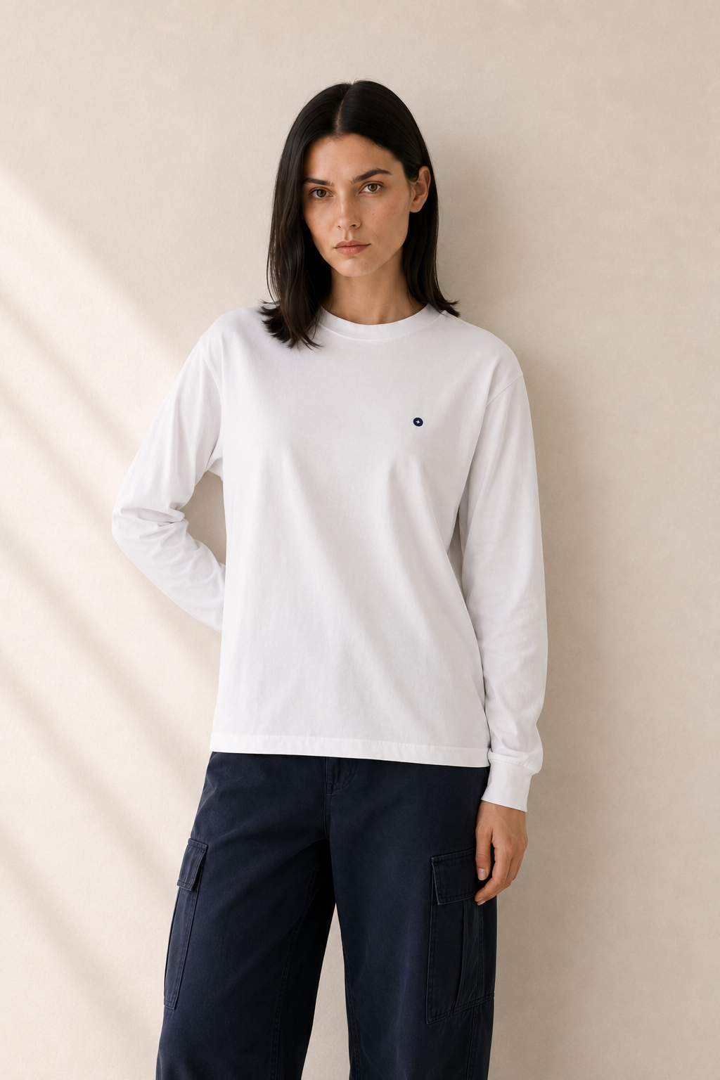 Women’s TELLS Logo White Long-Sleeve Tee