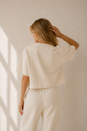 Women’s TELLS Signature Beige Boxy Tee