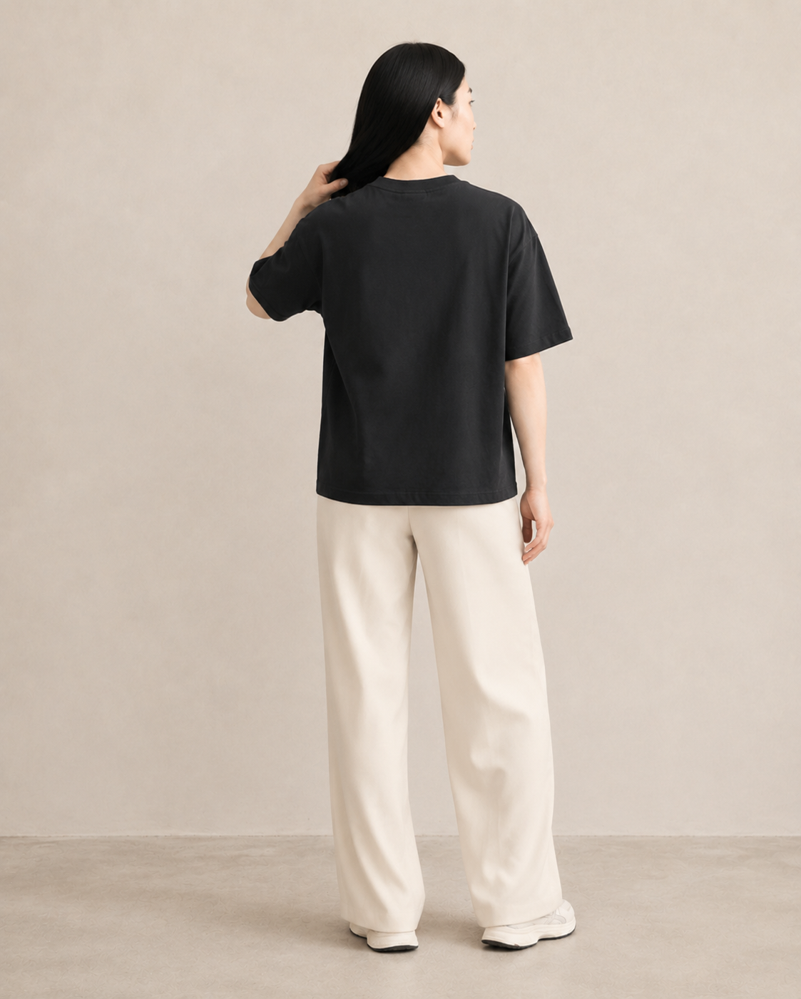 Women’s TELLS Classic Black Boxy Tee