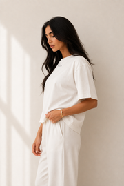 Women’s TELLS Signature White Boxy Tee