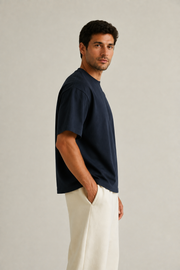 Men’s TELLS Heavyweight Navy Oversized T-Shirt