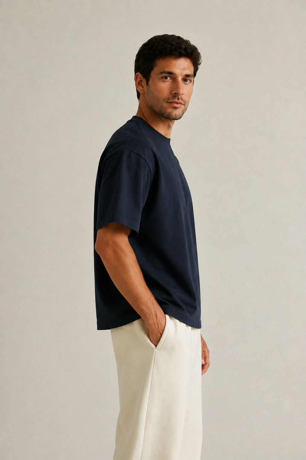 Men’s TELLS Heavyweight Navy Oversized T-Shirt