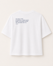 Women’s TELLS Real Flex White Boxy Tee