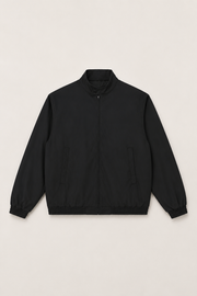 Men Stand Collar Bomber Black Jacket