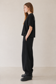 Women’s TELLS Real Flex Black Boxy Tee