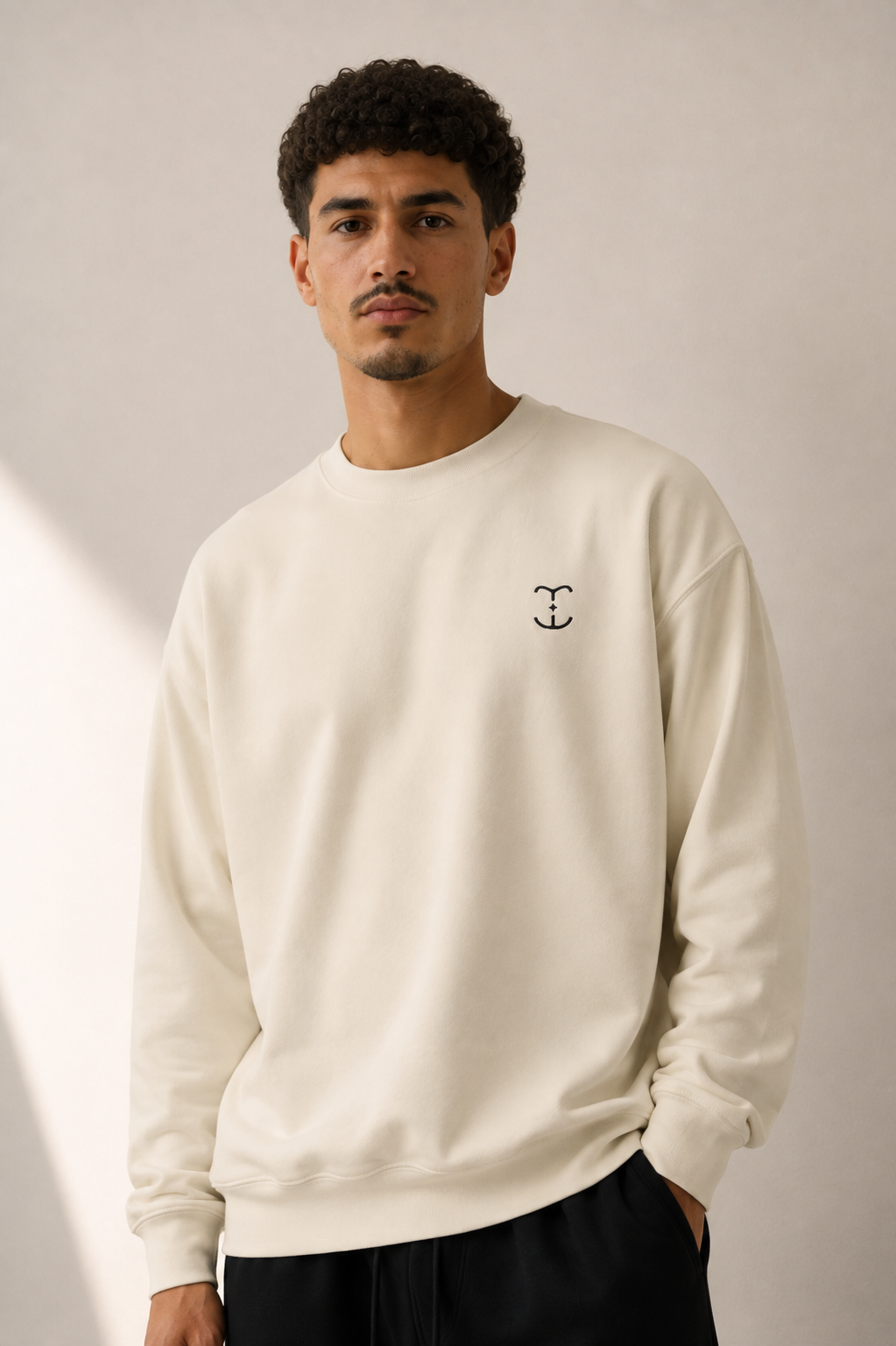 TELLS Signature Mark Beige Sweatshirt