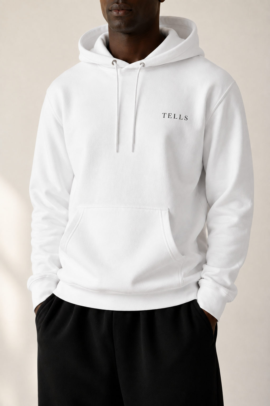TELLS Premium Pullover White Hoodie