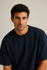 Men’s TELLS Heavyweight Navy Oversized T-Shirt