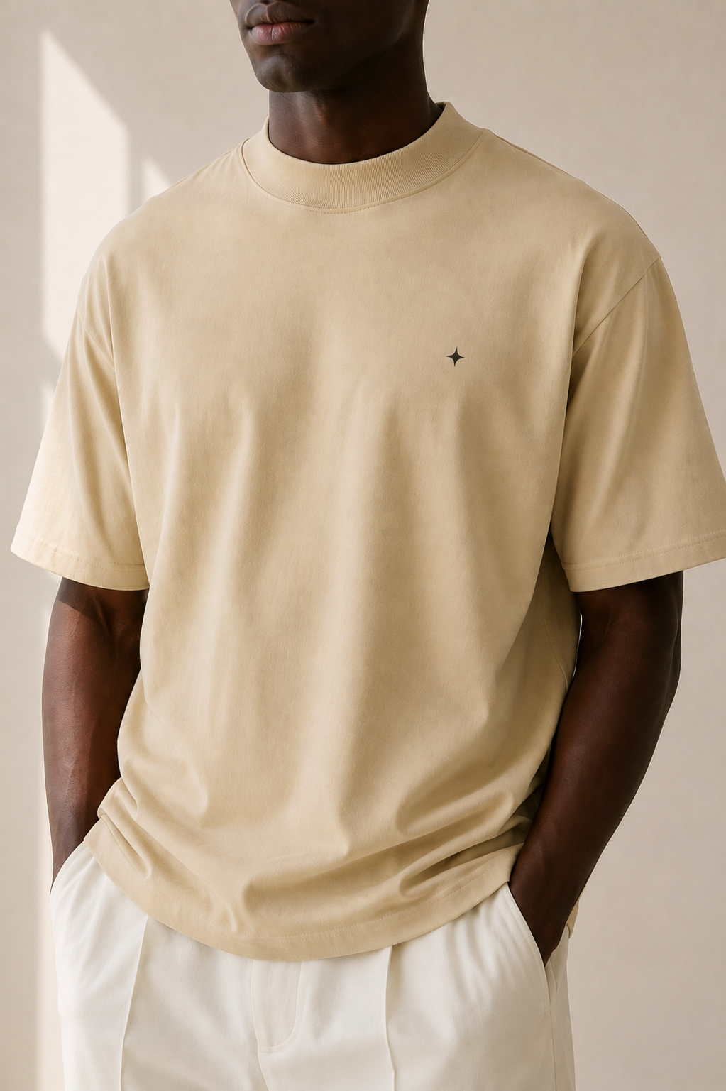 TELLS Signature Oversized Beige T-Shirt
