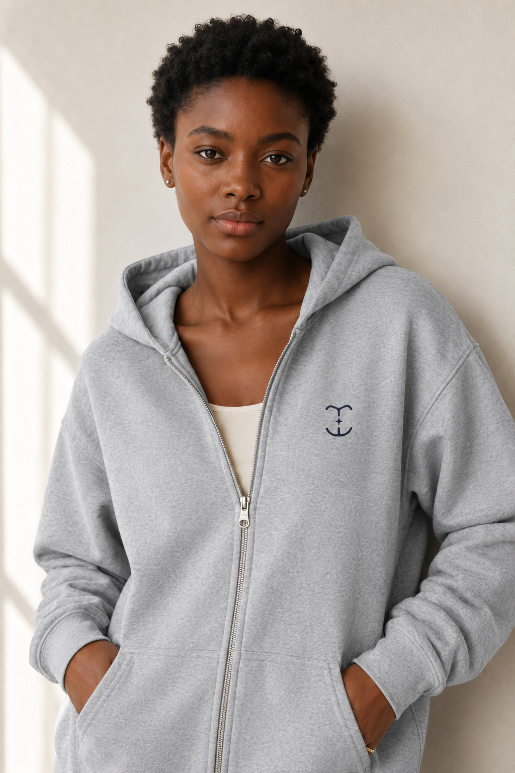 Women’s TELLS Signature Gray Zip Hoodie