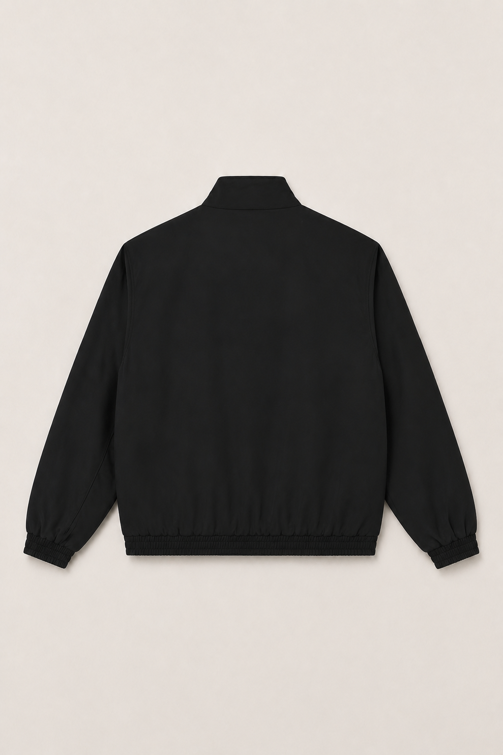 Men Stand Collar Bomber Black Jacket