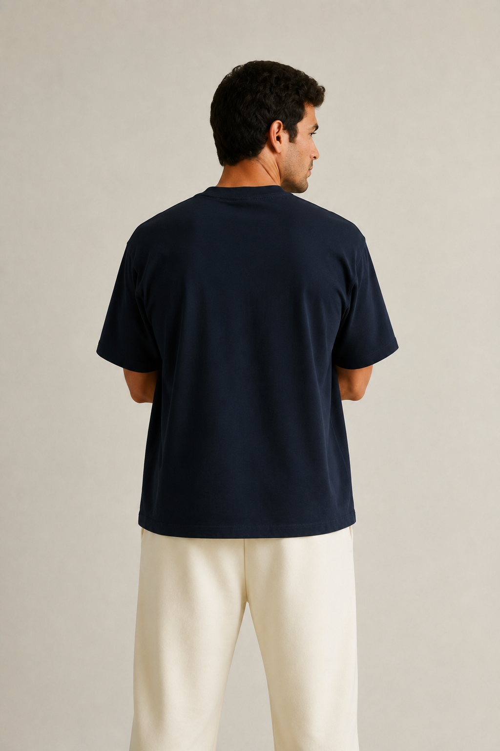 Men’s TELLS Heavyweight Navy Oversized T-Shirt