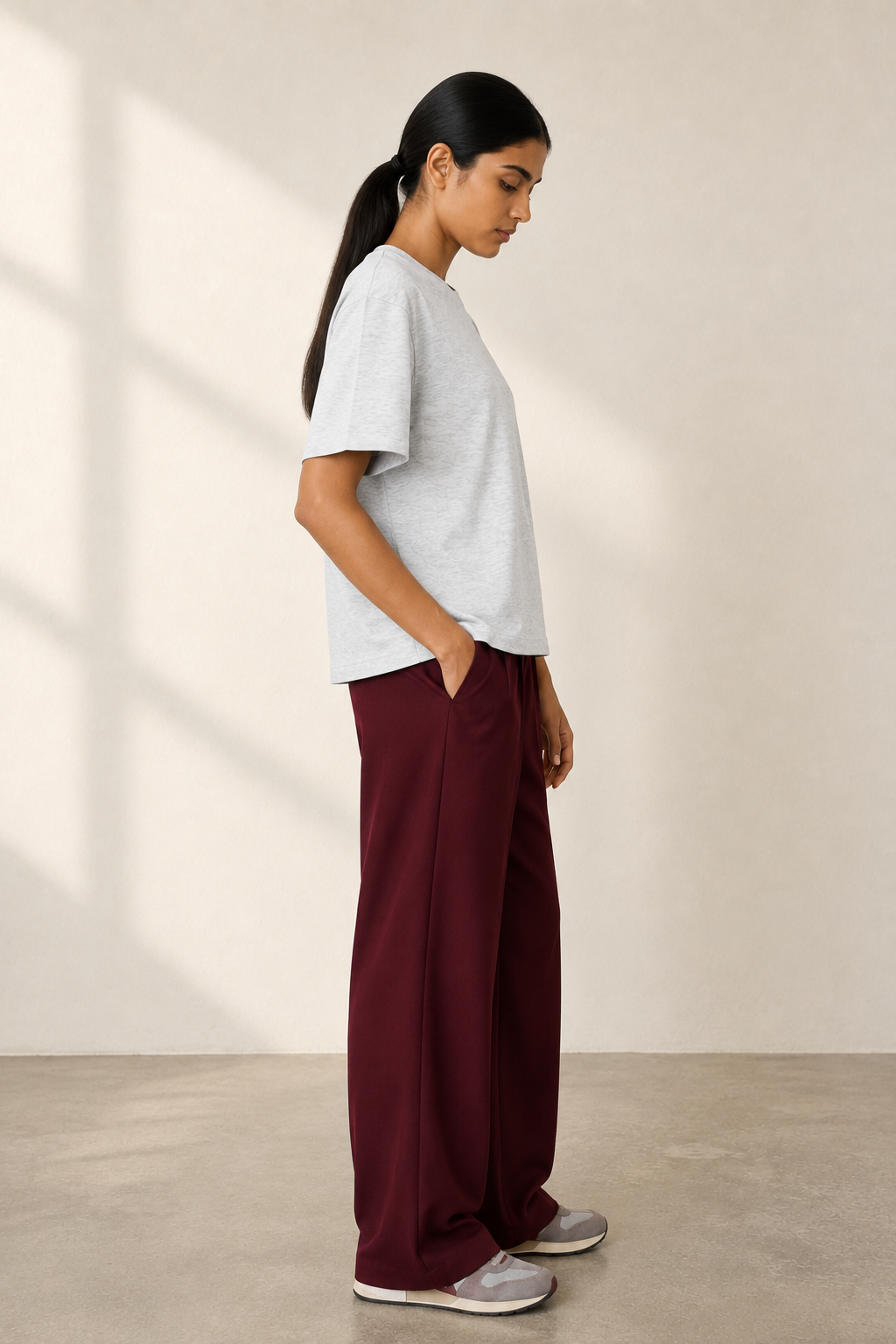 Women’s TELLS Classic Light Gray Boxy Tee