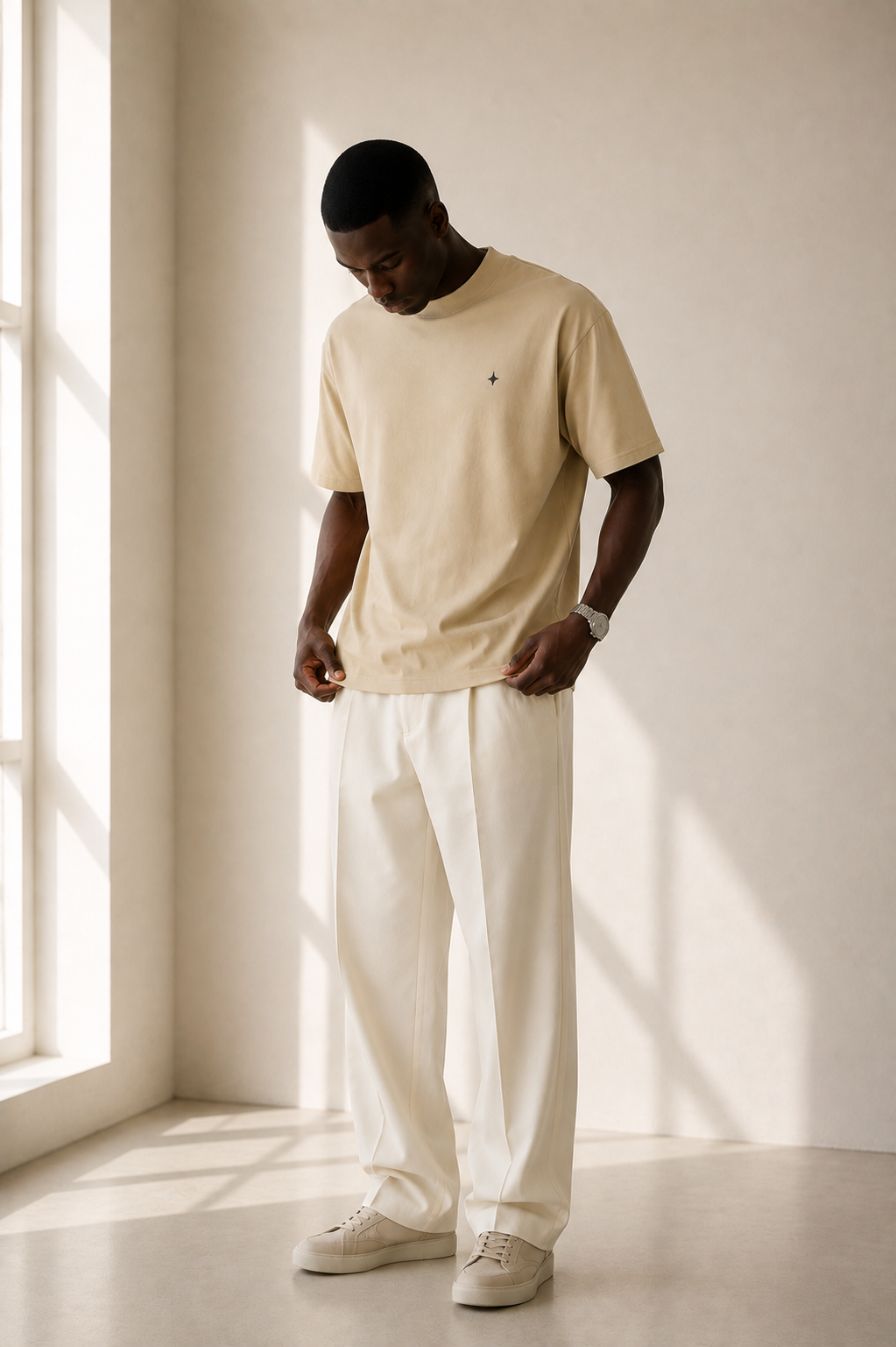 TELLS Signature Oversized Beige T-Shirt