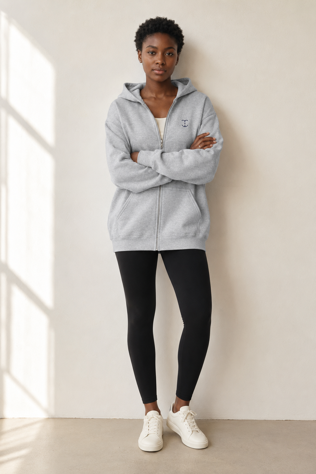 Women’s TELLS Signature Gray Zip Hoodie