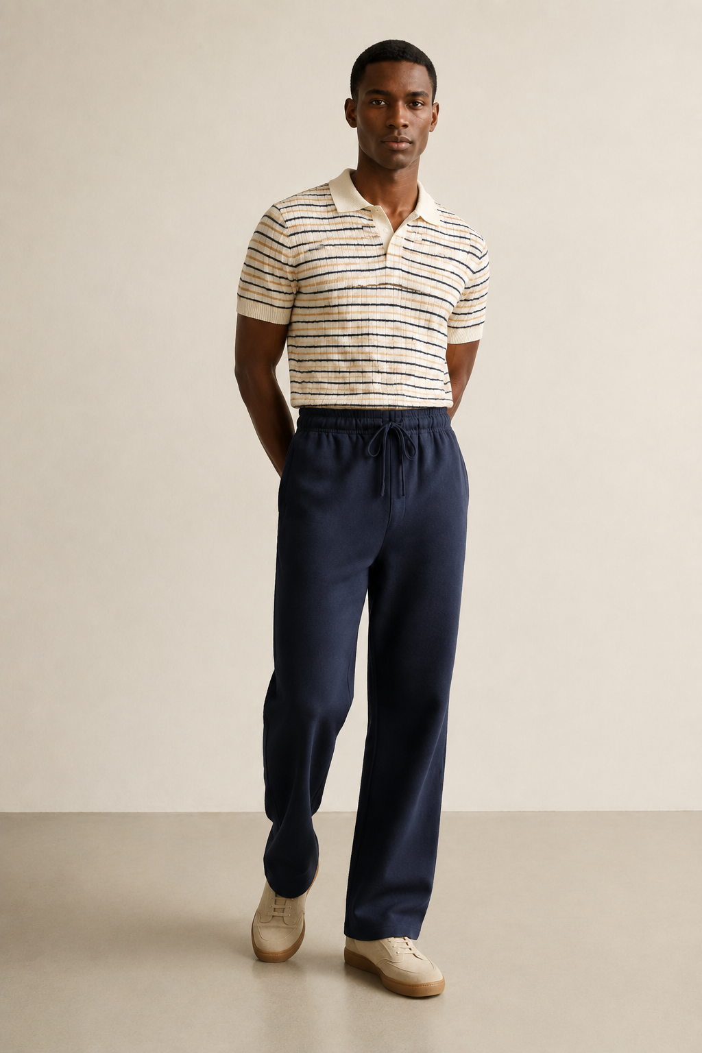 TELLS Straight-Leg Navy Sweatpants